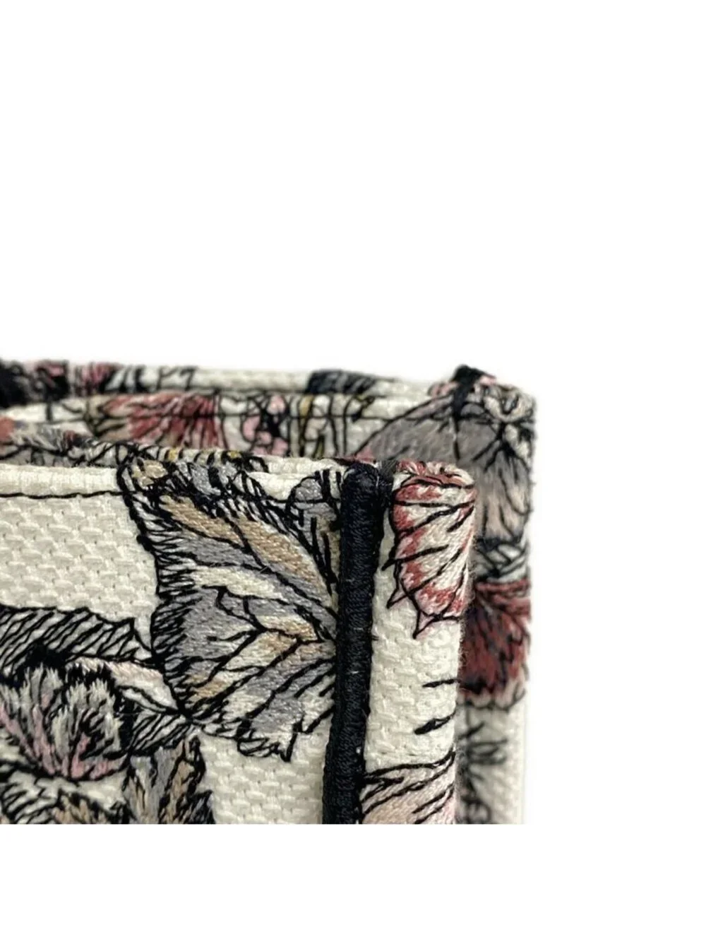 Dior Tote Book Vintage Small White Black Pink